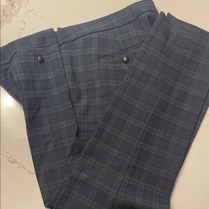 Banana Republic Navy and Green Plaid Pants